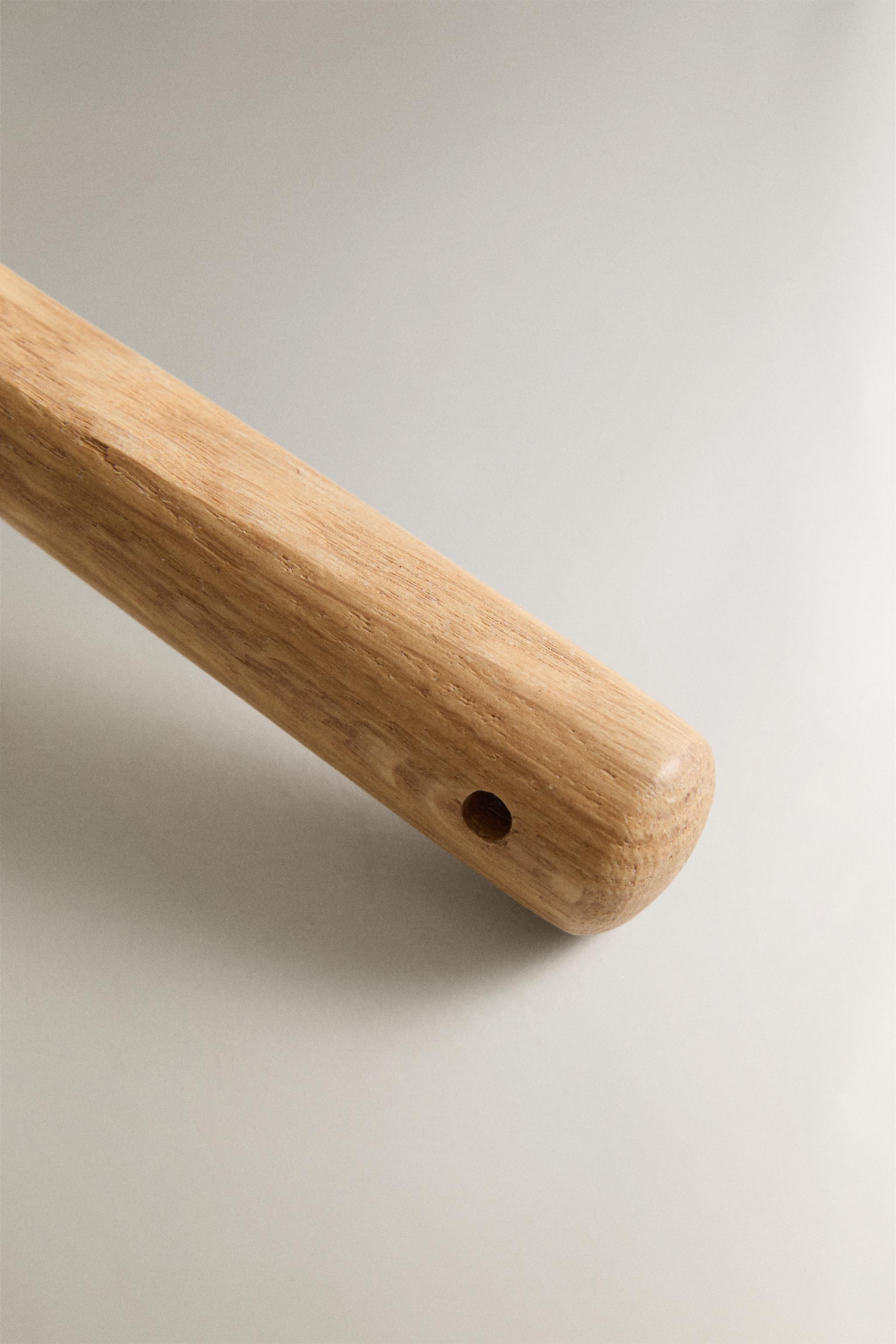 STEEL COLANDER OAK WOOD HANDLE